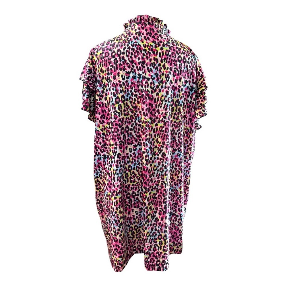 Sunshine & Rodeos 2XL Ruffle Sleeve Blouse Pink Multicolor Leopard - Picture 3 of 6